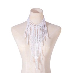 retro multilayer imitate Pearl tassel necklace lady earrings fashion sweater n..