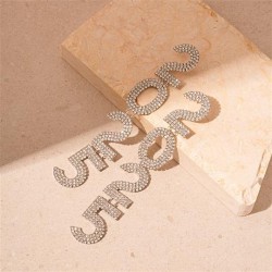 occidental style high diamond digit silver earrings personality creative tempe..