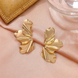 occidental style retro exaggerating gold flowers ear stud brief temperament Ir..