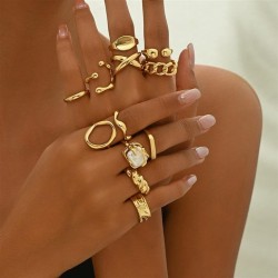  occidental style wind lady opening personality geometry samll Irregular ring