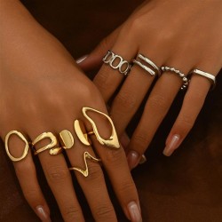  occidental style fashion lady opening personality geometry samll ring all-Pur..