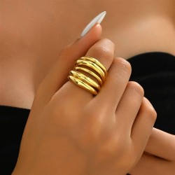 geometry Korean style Korean wind circle ring woman personality multilayer Irr..