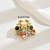 brief occidental style samll wind lady opening ring personality embed color gem circle