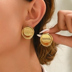 brief occidental style medium wind lady high earrings personality Round wave s..