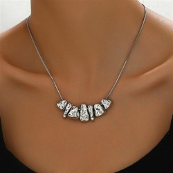  occidental style wind brief long necklace woman samll Irregular pendant clavi..