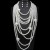 occidental style fashion multilayer big samll Pearl beads necklace earrings set sweater chain woman temperament