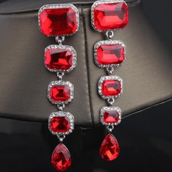   occidental style exaggerating crystal gem earrings diamond long earring woma..