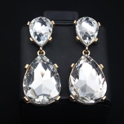  occidental style crystal gem Alloy earrings big drop earring exaggerating fa..