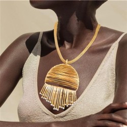 occidental style exaggerating tassel diamond pendant necklace banquet bride ne..