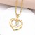 occidental style Peach heart boy girl pendant necklace gilded embed zircon love clavicle chainnkb