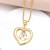 occidental style Peach heart boy girl pendant necklace gilded embed zircon love clavicle chainnkb