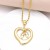 occidental style Peach heart boy girl pendant necklace gilded embed zircon love clavicle chainnkb