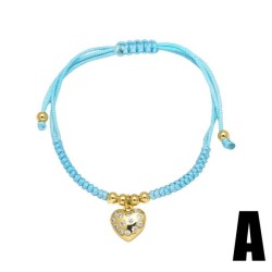 occidental style weave rope bracelet woman gilded love pendantbrg