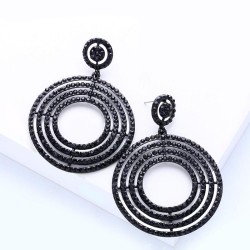 occidental style lady earrings circle crystal temperament all-Purpose Earring ..