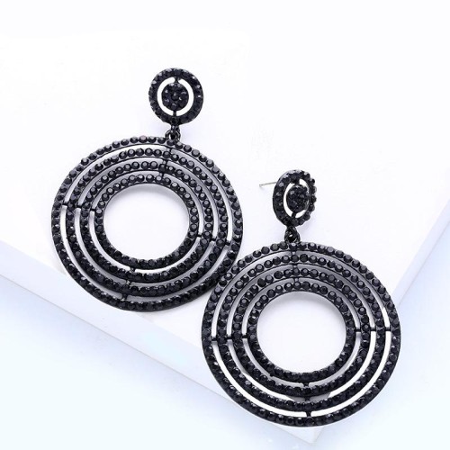 occidental style lady earrings circle crystal temperament all-Purpose Earring earringerm