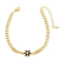 occidental style flowers pendant bracelet woman gilded embed color zirconbrg