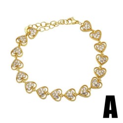  four clover bracelet woman gilded zircon love Peach heart Moonbrk