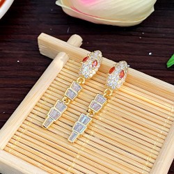 occidental style zircon snake tassel earrings samll snake ear stud temperament..