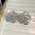  flower gold wind rose hollow bronze gilded silver layer three-dimensional earrings