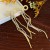  long style chain zircon tassel bow earrings samll exaggerating ear stud high all-Purpose Earring
