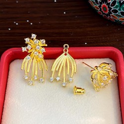 occidental style fashion two three-dimensional flower zircon earrings woman sa..
