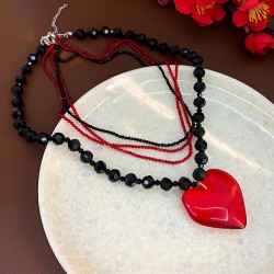 ins love beads multilayer necklace occidental style samll clavicle chain retro..