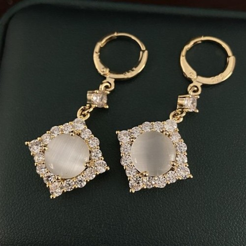 embed zircon Opal earrings high geometry rhombus buckle woman palace wind Earring