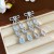  exaggerating bright geometry zircon bow drop tassel earrings woman samll crystal ear stud