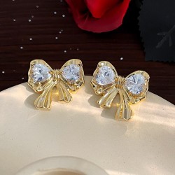 occidental styleins fashion bow zircon earrings high personality temperament s..