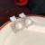  retro high square zircon Pearl earrings geometry fashion temperament ear stud high silver Earring