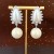occidental style temperament exaggerating zircon drop Pearl earrings woman retro wind high ear st