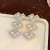  wind high zircon hollow tassel love earrings samll silver ear stud fashion long style Earring