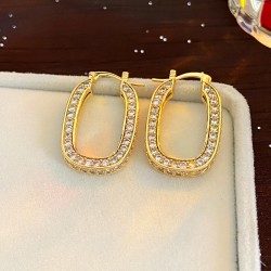  occidental style wind geometry square Oval embed zircon buckle high personali..