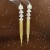 silver wind zircon tassel long style earrings temperament high ear stud fashion samll all-Purpose