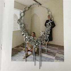 occidental style exaggerating diamond tassel star necklace temperament clavicl..