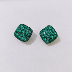 fashion temperament retro wind rhombus Rhinestone buckle samll nostalgia Earri..
