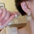 fashion high geometry square embed fully-jewelled occidental style wind earrings gem blue gradual change color cr