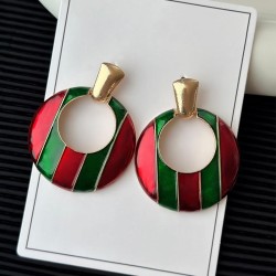 fashion geometry color earrings exaggerating circle enamel Earring retro high ..