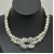 occidental style high Metal Pearl splice necklace Double row Ladies wind clavicle chain