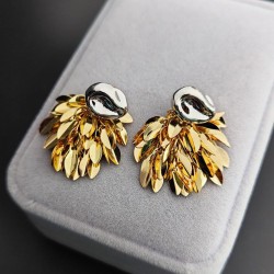  retro samll unique gold silver double color tassel earrings high Earring