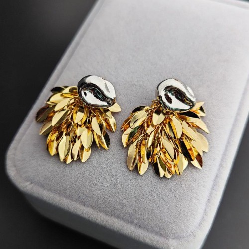  retro samll unique gold silver double color tassel earrings high Earring
