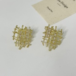  samll unique personality weave zircon earrings fashion high temperament ear s..