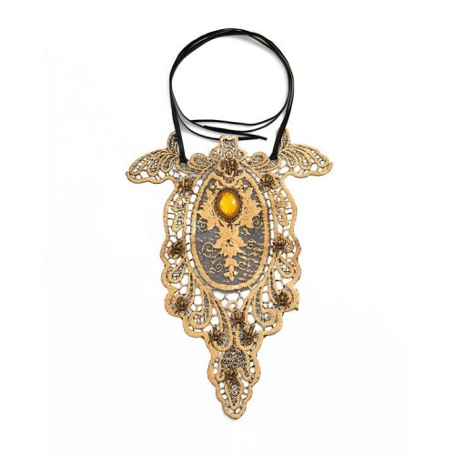 occidental style exaggerating Cloth ethnic style lace Collar  retro flowers spider gem necklace woman