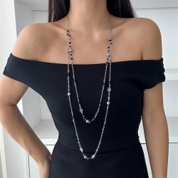 occidental style temperament imitate Pearl long necklace woman   retro ethnic ..