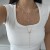 occidental styleins diamond cross pendant long necklace  personality chain tassel