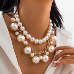 occidental style temperament imitate Pearl beads pendant necklace woman  fashi..