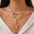 occidental style imitate Pearl Metal love pendant necklace  samllins diamond cross Peach heart