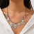 occidental style imitate Pearl Metal love pendant necklace  samllins diamond cross Peach heart