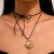occidental style Metalins Irregular hollow pendant necklace  geometry rosenecklace
