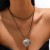 occidental style Metalins Irregular hollow pendant necklace  geometry rosenecklace